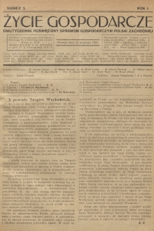 Życie Gospodarcze : dwutygodnik poświęcony sprawom gospodarczym Polski Zachodniej. R. 1 (1922), nr 5