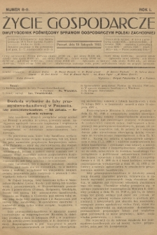 Życie Gospodarcze : dwutygodnik poświęcony sprawom gospodarczym Polski Zachodniej. R. 1 (1922), nr 8-9