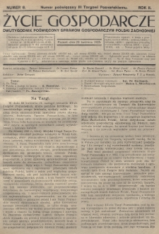 Życie Gospodarcze : dwutygodnik poświęcony sprawom gospodarczym Polski Zachodniej. R. 2 (1923), nr 8