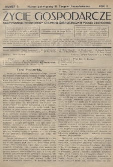 Życie Gospodarcze : dwutygodnik poświęcony sprawom gospodarczym Polski Zachodniej. R. 2 (1923), nr 9