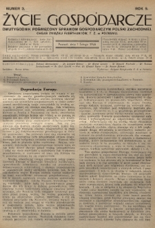 Życie Gospodarcze : dwutygodnik poświęcony sprawom gospodarczym Polski Zachodniej : organ Związku Fabrykantów T. Z. w Poznaniu. R. 5 (1926), nr 3