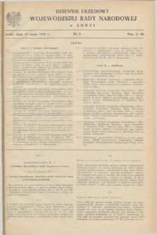 Dziennik Urzędowy Wojewódzkiej Rady Narodowej w Łodzi. 1970, nr 2 (19 maja)