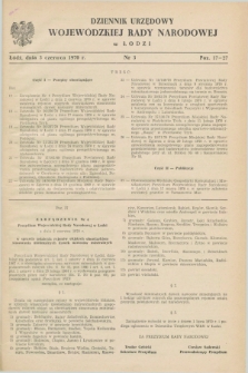 Dziennik Urzędowy Wojewódzkiej Rady Narodowej w Łodzi. 1970, nr 3 (3 czerwca)