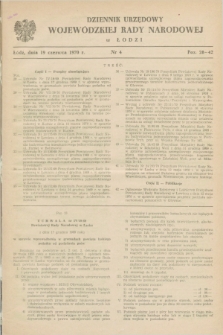 Dziennik Urzędowy Wojewódzkiej Rady Narodowej w Łodzi. 1970, nr 4 (19 czerwca)