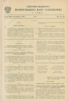 Dziennik Urzędowy Wojewódzkiej Rady Narodowej w Łodzi. 1970, nr 5 (20 sierpnia)