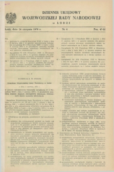 Dziennik Urzędowy Wojewódzkiej Rady Narodowej w Łodzi. 1970, nr 6 (24 sierpnia)