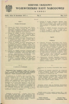 Dziennik Urzędowy Wojewódzkiej Rady Narodowej w Łodzi. 1971, nr 2 (24 kwietnia)