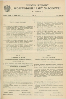 Dziennik Urzędowy Wojewódzkiej Rady Narodowej w Łodzi. 1971, nr 6 (25 maja)