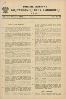 Dziennik Urzędowy Wojewódzkiej Rady Narodowej w Łodzi. 1972, nr 3 (29 marca)