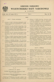 Dziennik Urzędowy Wojewódzkiej Rady Narodowej w Łodzi. 1972, nr 5 (29 maja)