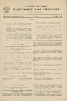 Dziennik Urzędowy Wojewódzkiej Rady Narodowej w Łodzi. 1972, nr 9 (6 września)