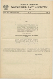 Dziennik Urzędowy Wojewódzkiej Rady Narodowej w Łodzi. 1973, nr 3 (22 lutego)