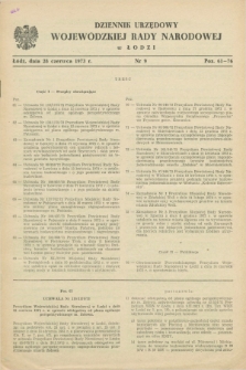 Dziennik Urzędowy Wojewódzkiej Rady Narodowej w Łodzi. 1973, nr 9 (28 czerwca 1973)