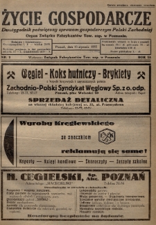 Życie Gospodarcze : dwutygodnik poświęcony sprawom gospodarczym Polski Zachodniej : organ Związku Fabrykantów Tow. zap. w Poznaniu. R. 15 (1936), nr 2