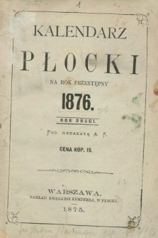 Kalendarz Płocki na Rok Przestępny 1876. R.2