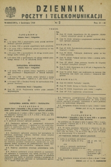Dziennik Poczty i Telekomunikacji. 1950, nr 2 (5 kwietnia)