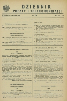 Dziennik Poczty i Telekomunikacji. 1950, nr 18 (5 grudnia)