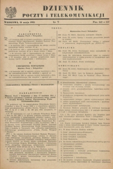 Dziennik Poczty i Telekomunikacji. 1951, nr 9 (21 maja)