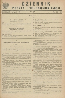 Dziennik Poczty i Telekomunikacji. 1952, nr 17 (5 września)
