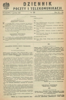 Dziennik Poczty i Telekomunikacji. 1952, nr 23 (5 grudnia)