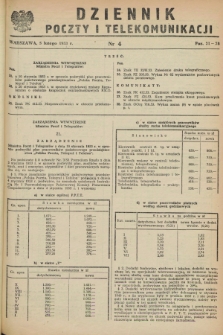 Dziennik Poczty i Telekomunikacji. 1953, nr 4 (5 lutego)