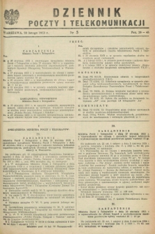 Dziennik Poczty i Telekomunikacji. 1953, nr 5 (20 lutego)