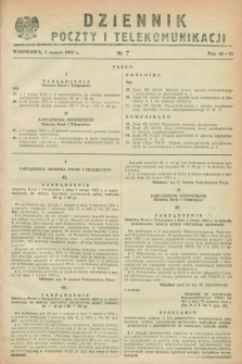 Dziennik Poczty i Telekomunikacji. 1953, nr 7 (5 marca)