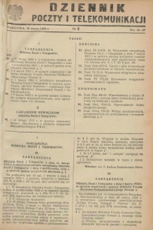 Dziennik Poczty i Telekomunikacji. 1953, nr 8 (20 marca) + dod.