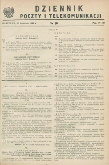 Dziennik Poczty i Telekomunikacji. 1953, nr 10 (20 kwietnia)