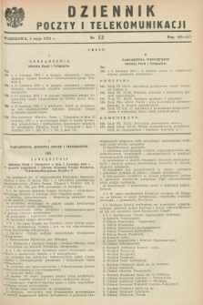 Dziennik Poczty i Telekomunikacji. 1953, nr 12 (5 maja)
