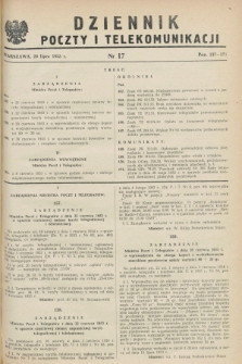 Dziennik Poczty i Telekomunikacji. 1953, nr 17 (20 lipca)