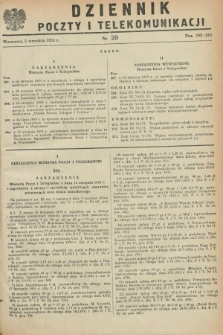 Dziennik Poczty i Telekomunikacji. 1953, nr 20 (5 września)