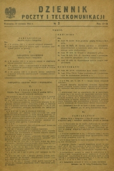 Dziennik Poczty i Telekomunikacji. 1954, nr 2 (20 stycznia)