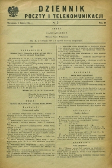 Dziennik Poczty i Telekomunikacji. 1954, nr 3 (1 lutego)