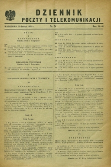 Dziennik Poczty i Telekomunikacji. 1954, nr 5 (20 lutego)