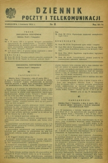 Dziennik Poczty i Telekomunikacji. 1954, nr 8 (5 kwietnia)