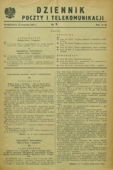 Dziennik Poczty i Telekomunikacji. 1954, nr 9 (20 kwietnia)