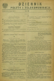 Dziennik Poczty i Telekomunikacji. 1954, nr 10 (5 maja)
