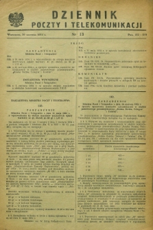 Dziennik Poczty i Telekomunikacji. 1954, nr 13 (20 czerwca)