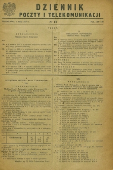 Dziennik Poczty i Telekomunikacji. 1954, nr 14 (5 maja)