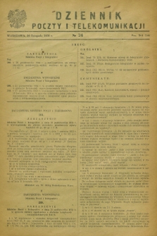 Dziennik Poczty i Telekomunikacji. 1954, nr 24 (20 listopada)