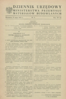 Dziennik Urzędowy Ministerstwa Przemysłu Materiałów Budowlanych. 1954, nr 3 (25 maja)