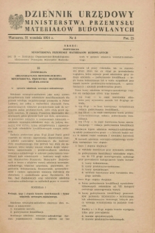 Dziennik Urzędowy Ministerstwa Przemysłu Materiałów Budowlanych. 1954, nr 8 (i.e. 30 września)