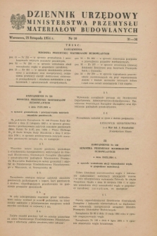 Dziennik Urzędowy Ministerstwa Przemysłu Materiałów Budowlanych. 1954, nr 10 (25 listopada)