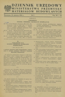 Dziennik Urzędowy Ministerstwa Przemysłu Materiałów Budowlanych. 1955, nr 5 (10 czerwca)