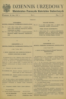 Dziennik Urzędowy Ministerstwa Przemysłu Materiałów Budowlanych. 1957, nr 2 (28 lutego)