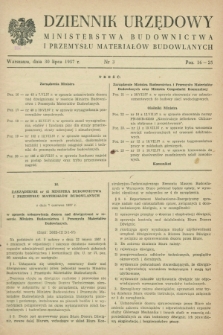 Dziennik Urzędowy Ministerstwa Budownictwa i Przemysłu Materiałów Budowlanych. 1957, nr 3 (30 lipca)