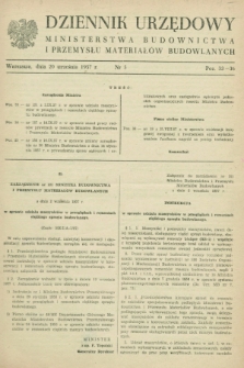 Dziennik Urzędowy Ministerstwa Budownictwa i Przemysłu Materiałów Budowlanych. 1957, nr 5 (20 września)