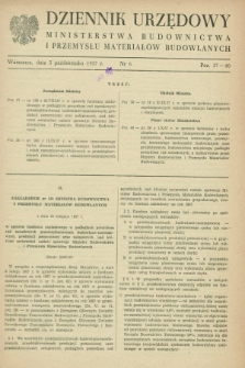 Dziennik Urzędowy Ministerstwa Budownictwa i Przemysłu Materiałów Budowlanych. 1957, nr 6 (5 października)