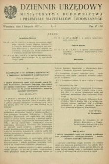 Dziennik Urzędowy Ministerstwa Budownictwa i Przemysłu Materiałów Budowlanych. 1957, nr 8 (5 listopada)